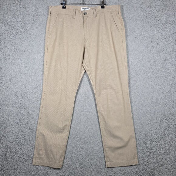 Express Other - Express Pants Mens Size 34x30 Beige Khaki Slim Fit Finn Lightweight Canvas Chino